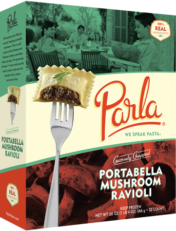 Parla Pasta Coarsely Chopped Portabella Mushroom Ravioli package