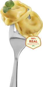 Parla Pasta Asiago Cheese Tortellini on fork