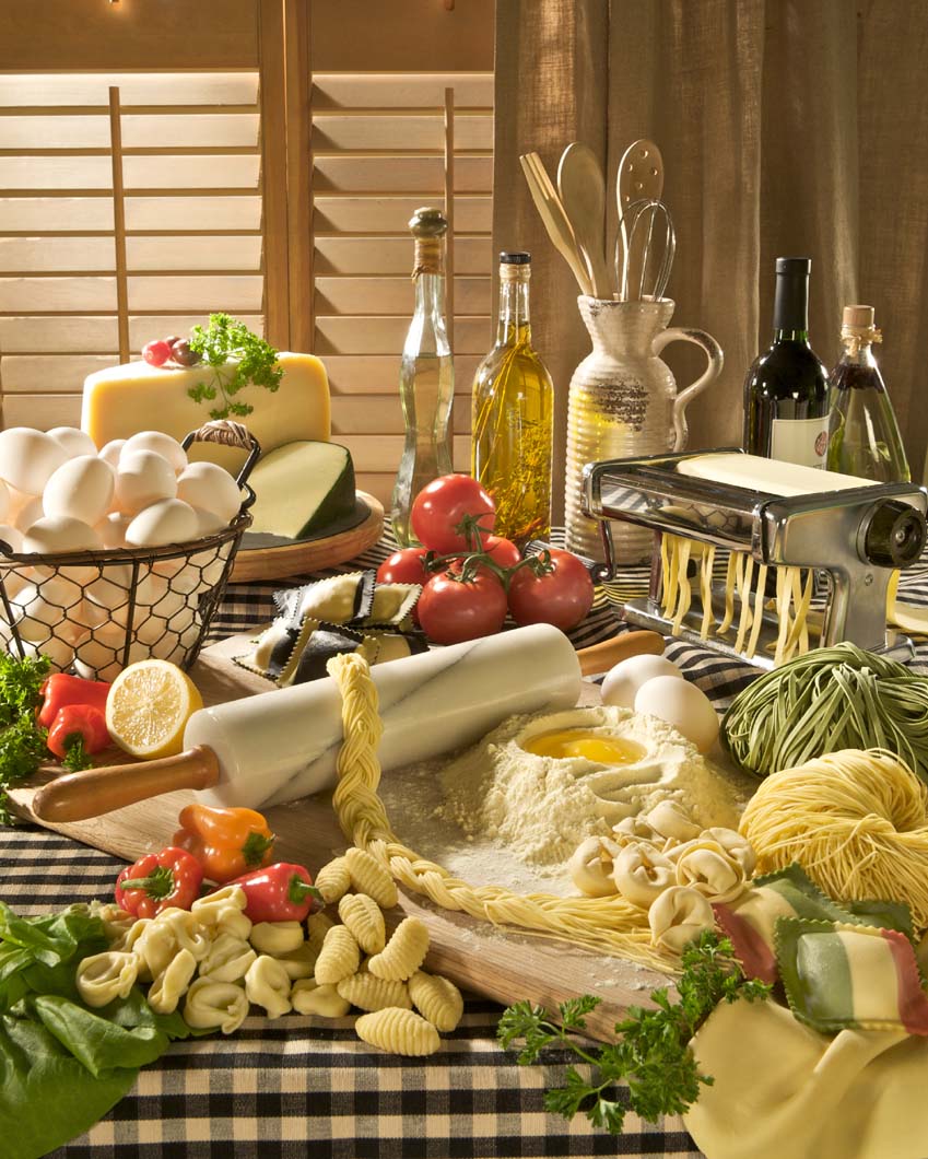 Group shot of Parla Pasta's authentic Italian ingredients