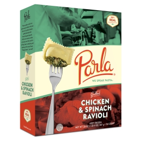 Parla Pasta Grillled Chicken & Spinach Ravioli package