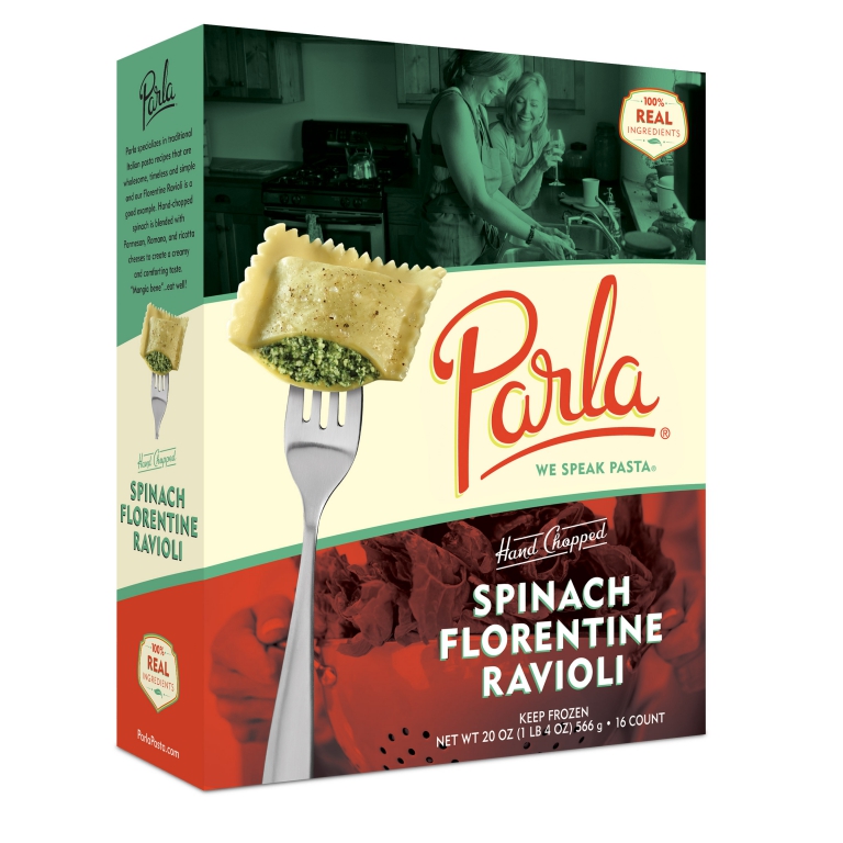 Parla Pasta Spinach Florentine Ravioli Package Parla Pasta